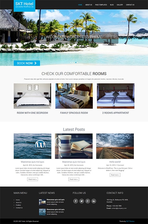 free hotel WordPress theme