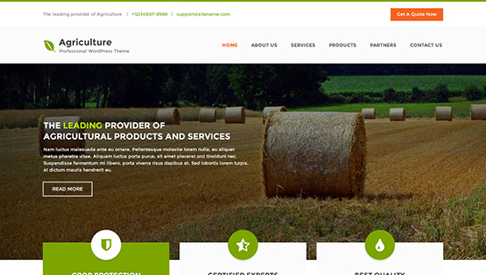 agriculture - Professional WordPress Theme