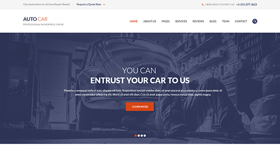 free car dealer and repair WordPress theme