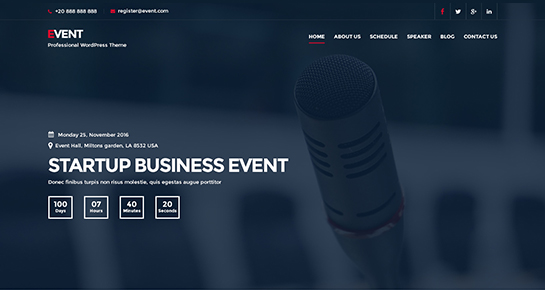 free event management WordPress theme
