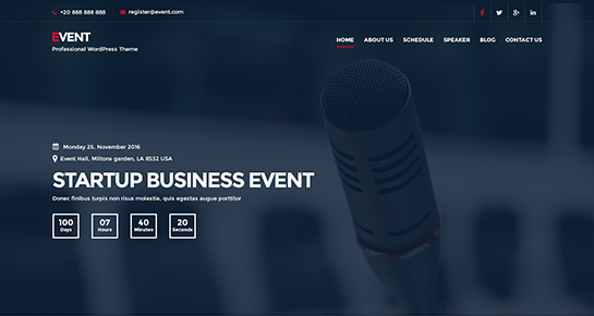 free event WordPress theme