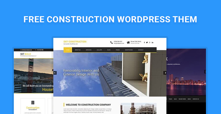 free construction WordPress themes