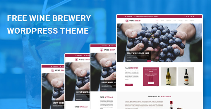 free wine brewery WordPress themes