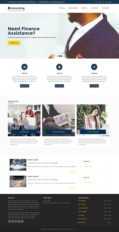 free accounting firm WordPress theme