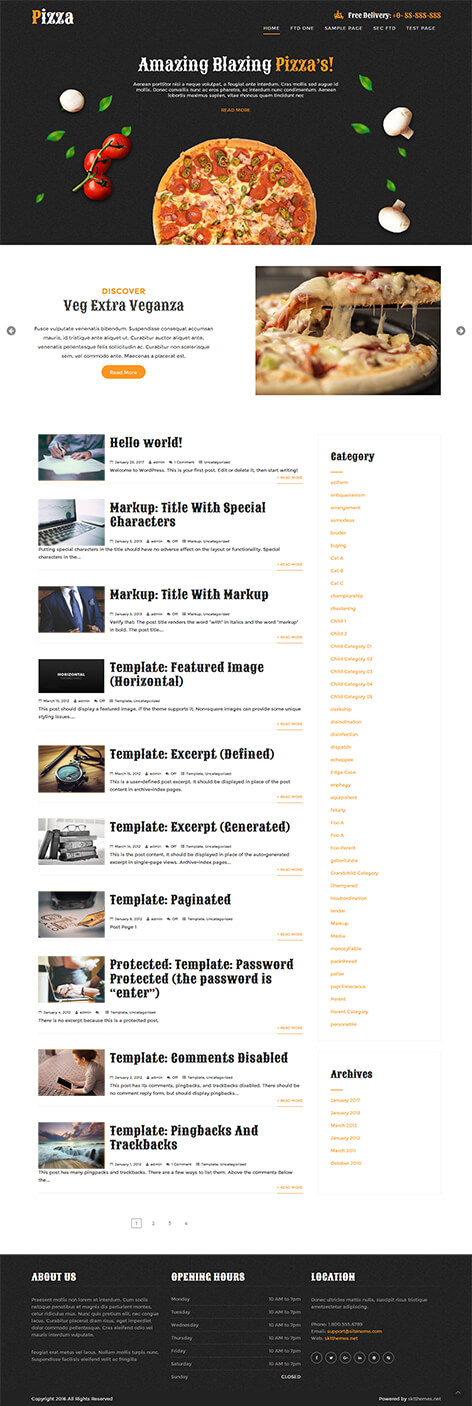 free fast food WordPress theme