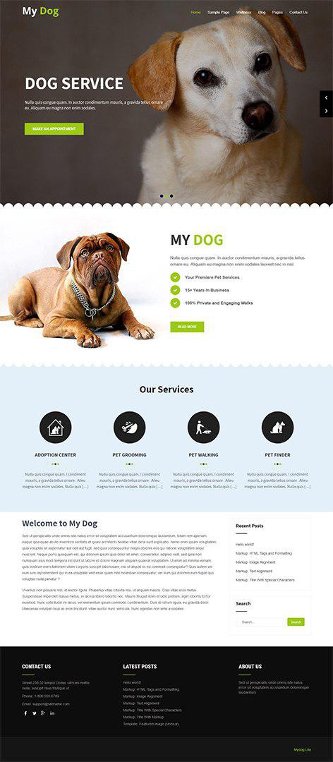 Free Pet Wordpress Theme