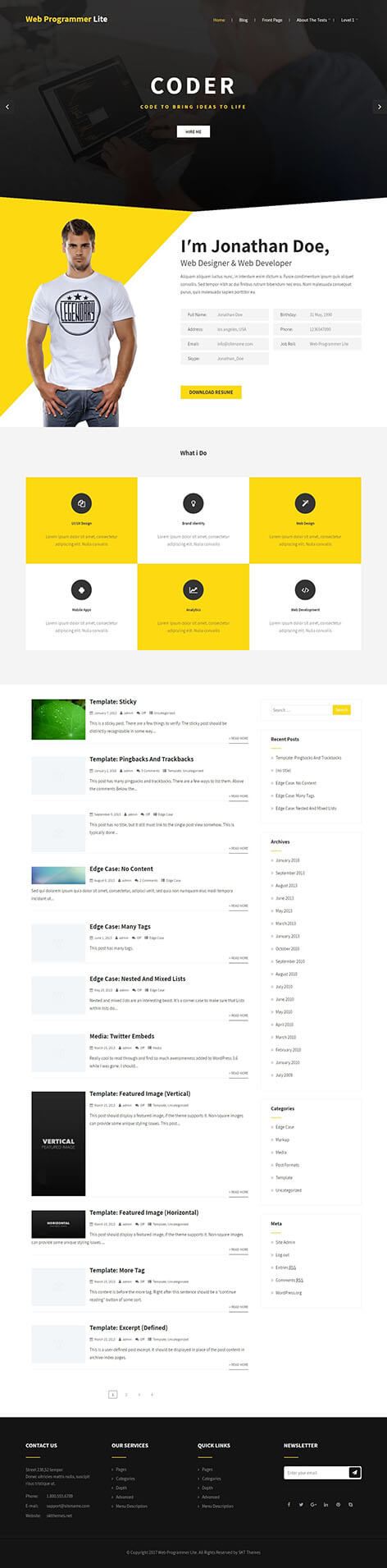 Free designer WordPress theme