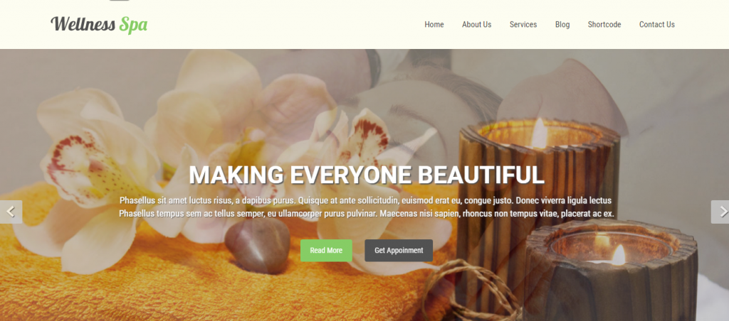 free spa salon WordPress theme