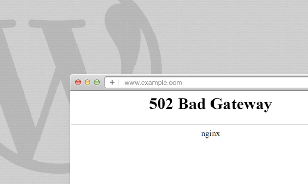 502 Bad Gateway Error