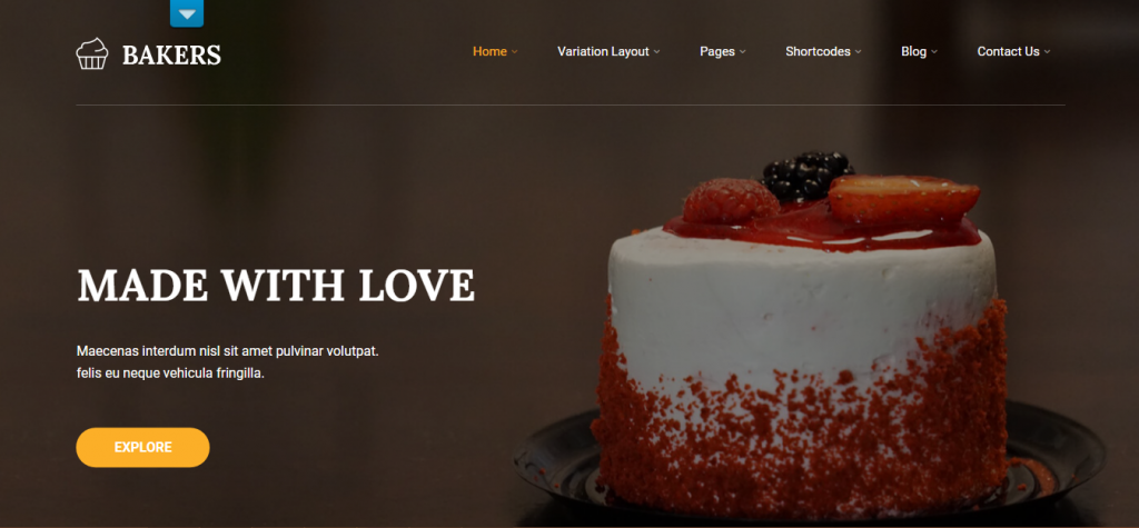 free bakers shop wordpress theme