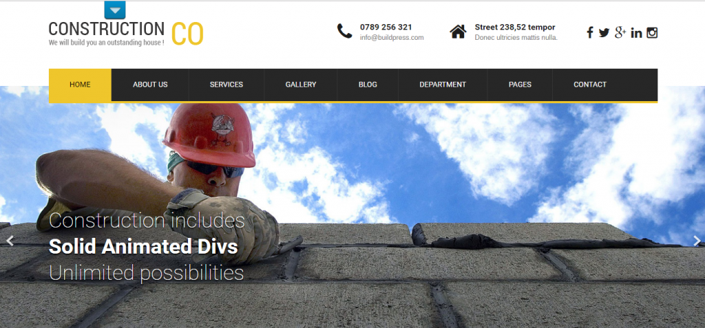 free construction wordpress theme