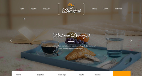 bed and breakfast WordPress theme