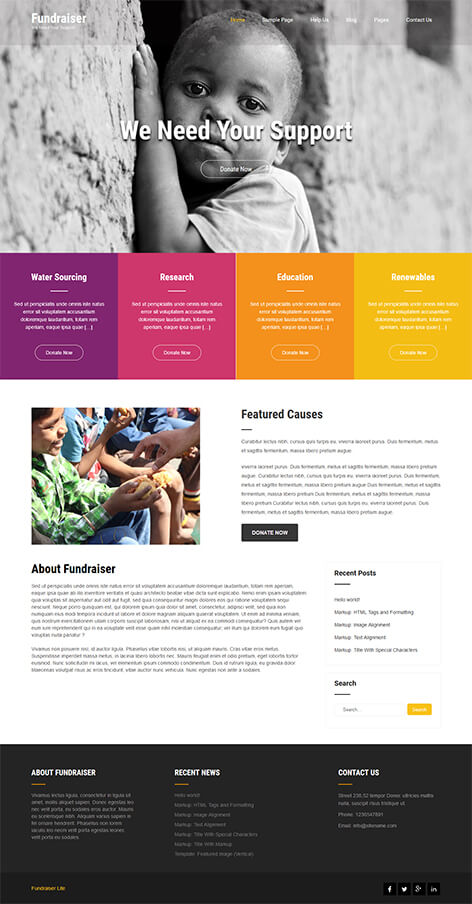 free nonprofit WordPress theme