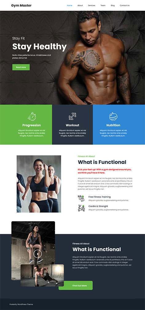 free workout WordPress theme