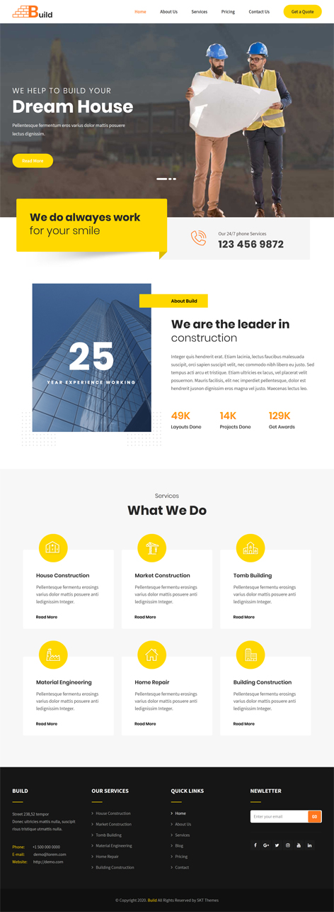 Free Concrete Developer WordPress theme