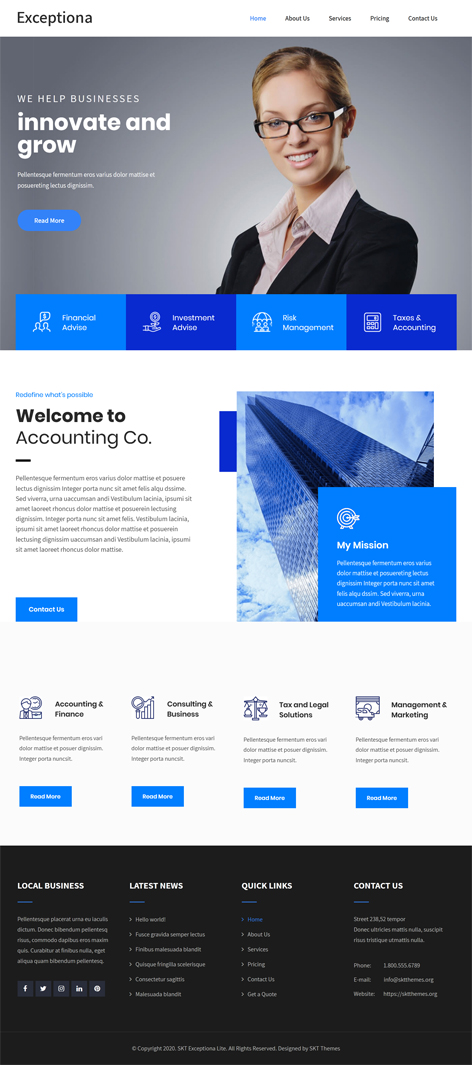 free CA WordPress theme