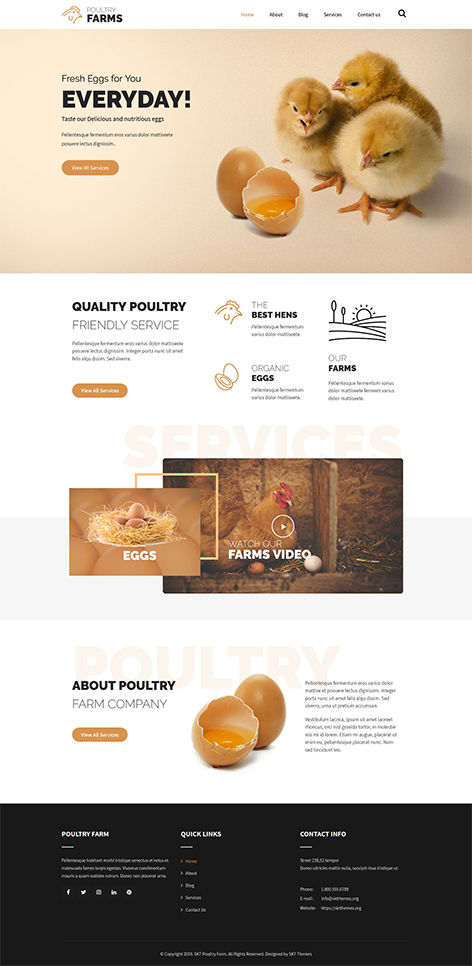 Free chicken farm WordPress theme