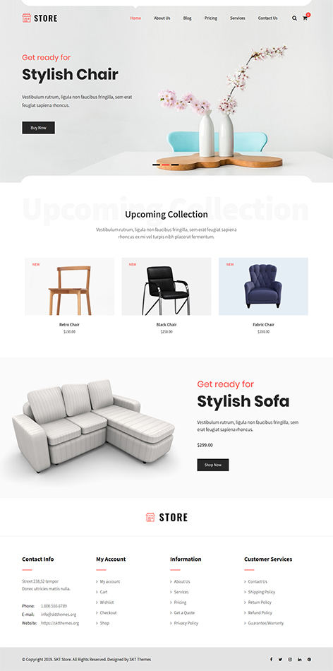 Free estore WooCommerce WordPress Theme