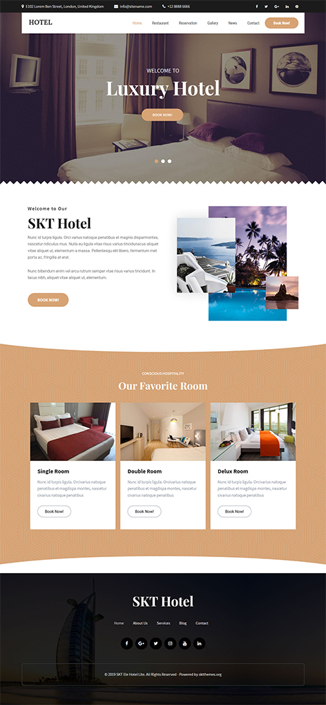 Free resort WordPress theme