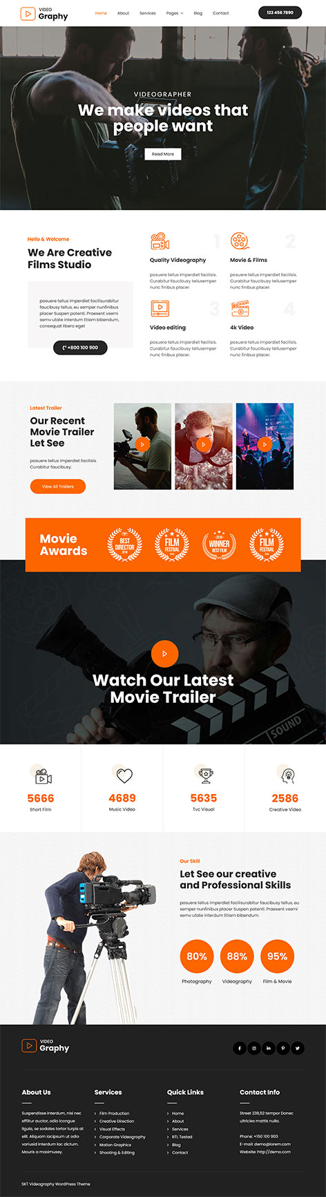 free video production WordPress theme
