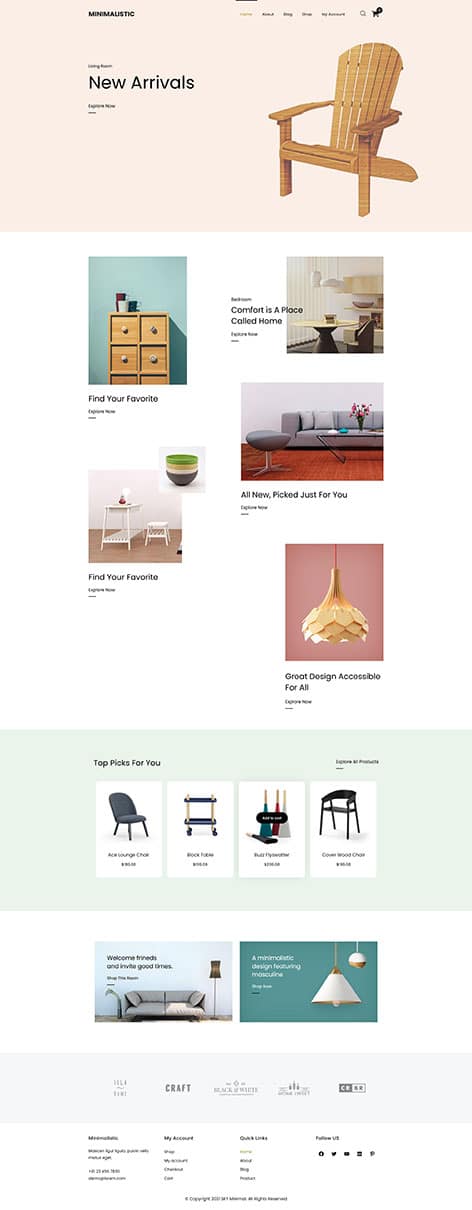 Free Minimal Store WordPress Theme