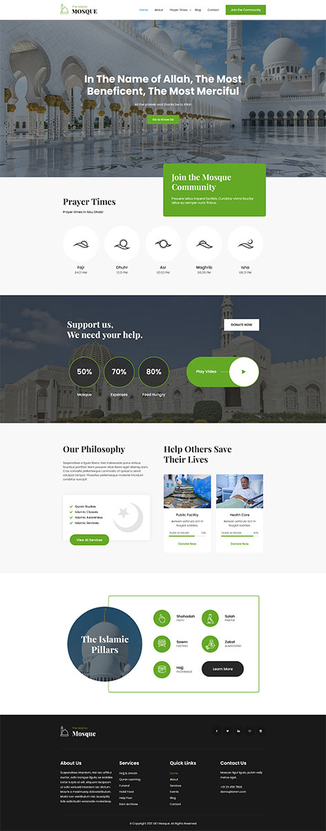 Free Mosque WordPress Theme