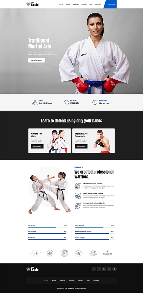 Free boxing school WordPress Theme