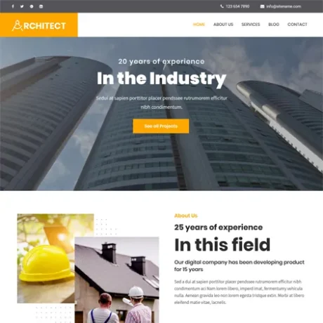 Free Architect Portfolio WordPress Theme