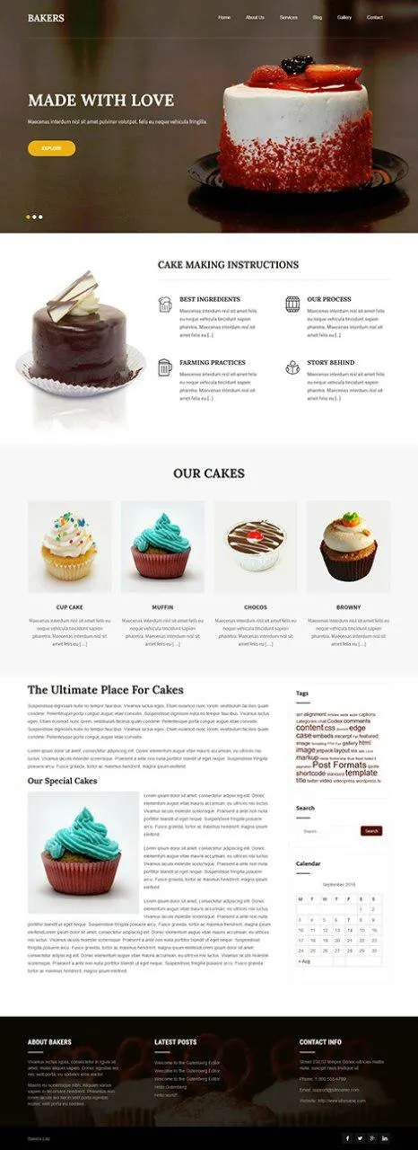 Free Bakers Shop WordPress Theme