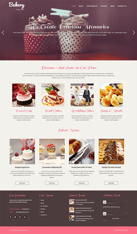 Free Bakery WordPress Theme