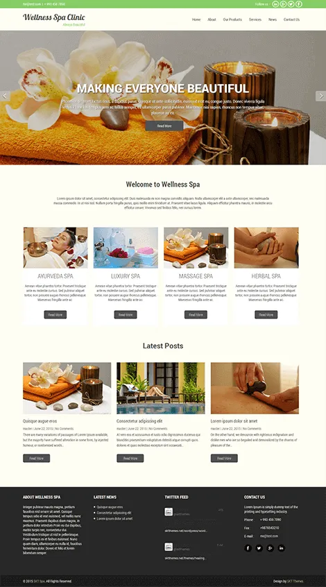 Free Spa Salon WordPress Theme