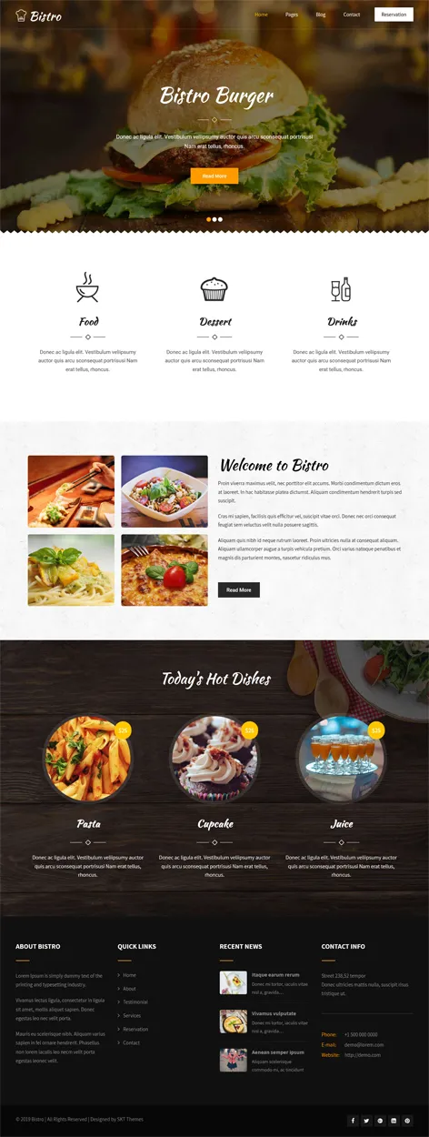 Free Food WordPress Theme