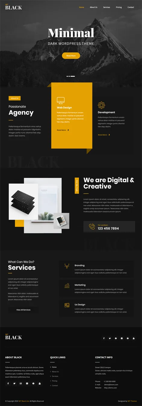 Free Black WordPress Theme