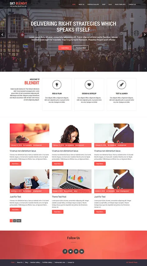 Free One Page WordPress Theme