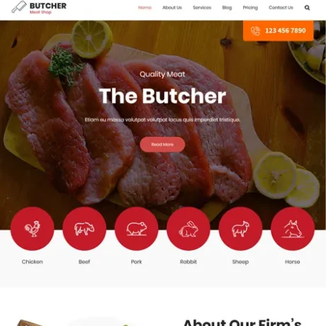 Free Butcher Shop WordPress Theme