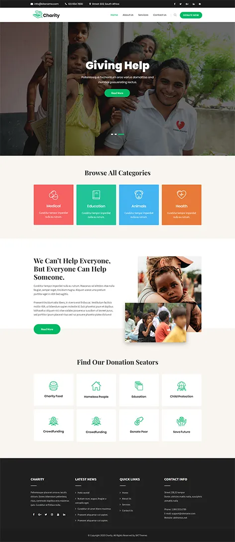 Free Charity WordPress Theme