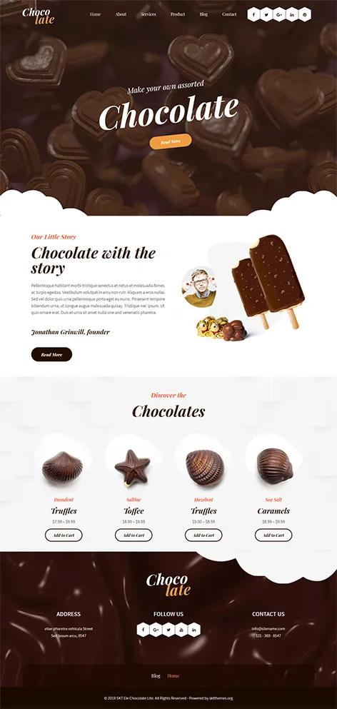 Free Sweet Shop WordPress Theme