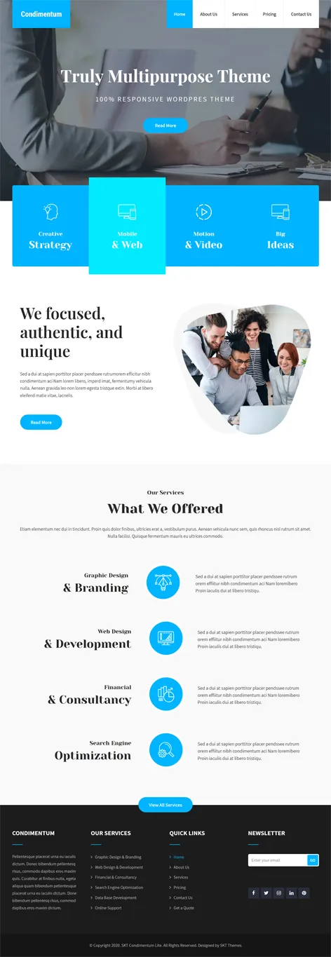 Free Multipurpose WordPress Theme