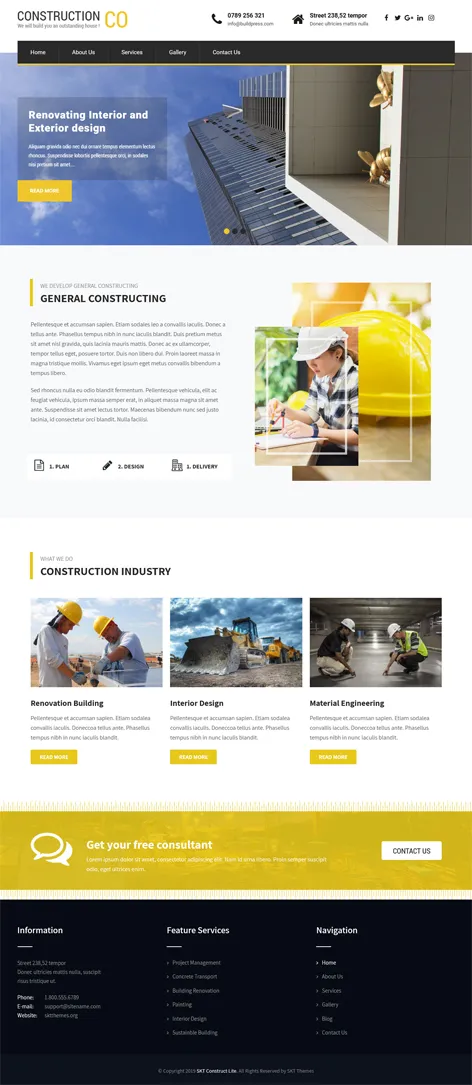 Free Construction WordPress Theme