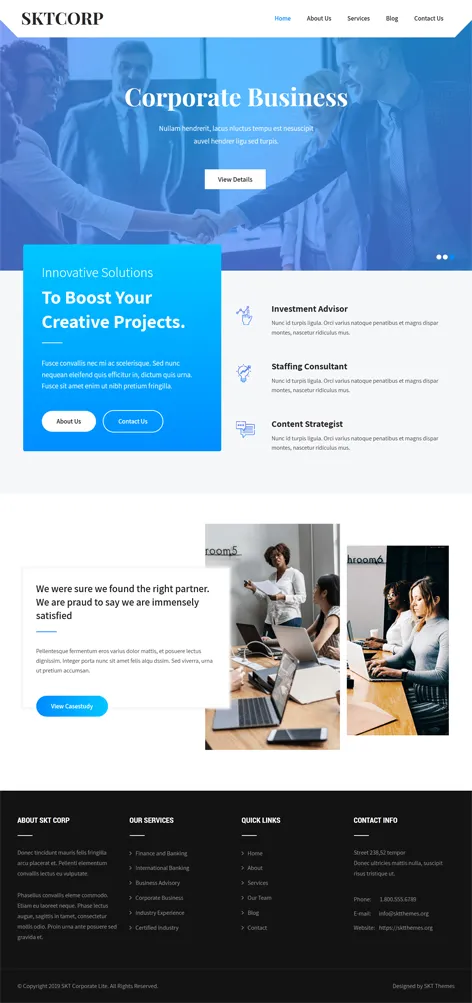 Free WordPress Theme For Business Website