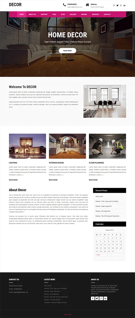 Free Home Decorations WordPress Theme