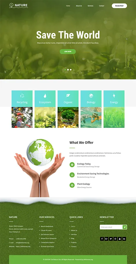 Free Eco Nature WordPress Theme