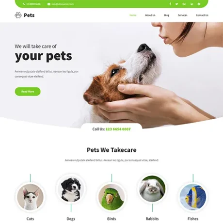 Free Pet Store WordPress Theme