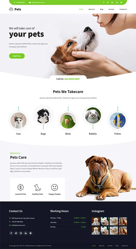 Free Pet Store WordPress Theme