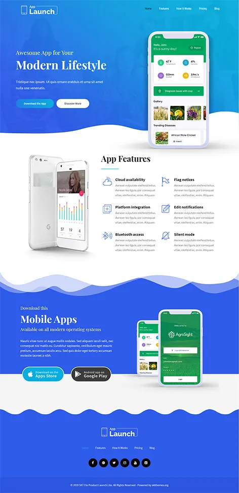 Free Android App WordPress Theme