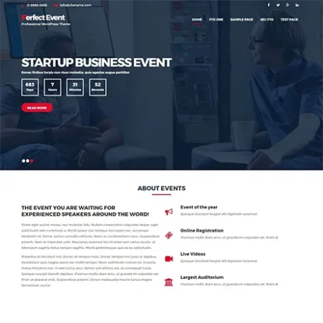 free event management WordPress theme