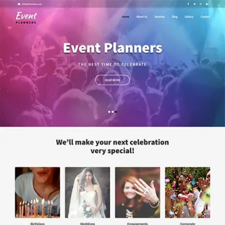 Free Event Planner WordPress Theme