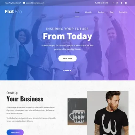 Free Flat Design WordPress Theme
