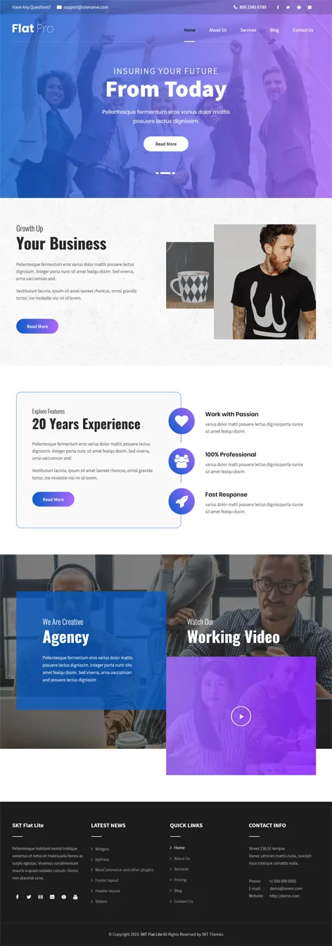 Free Flat Design WordPress Theme