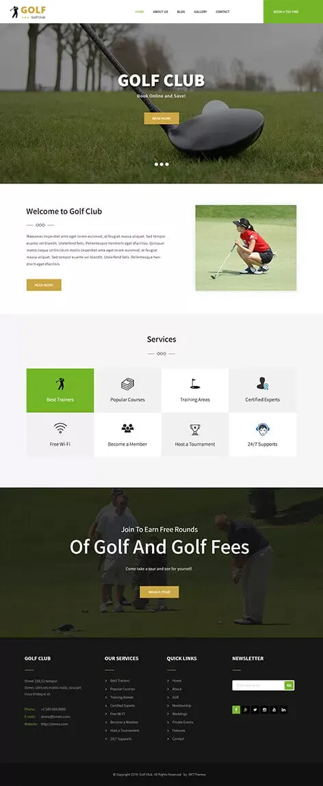 Free Golf WordPress Theme